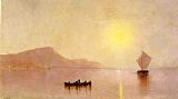 Alfred Thompson Bricher Sunset over the Palisades on the Hudson painting